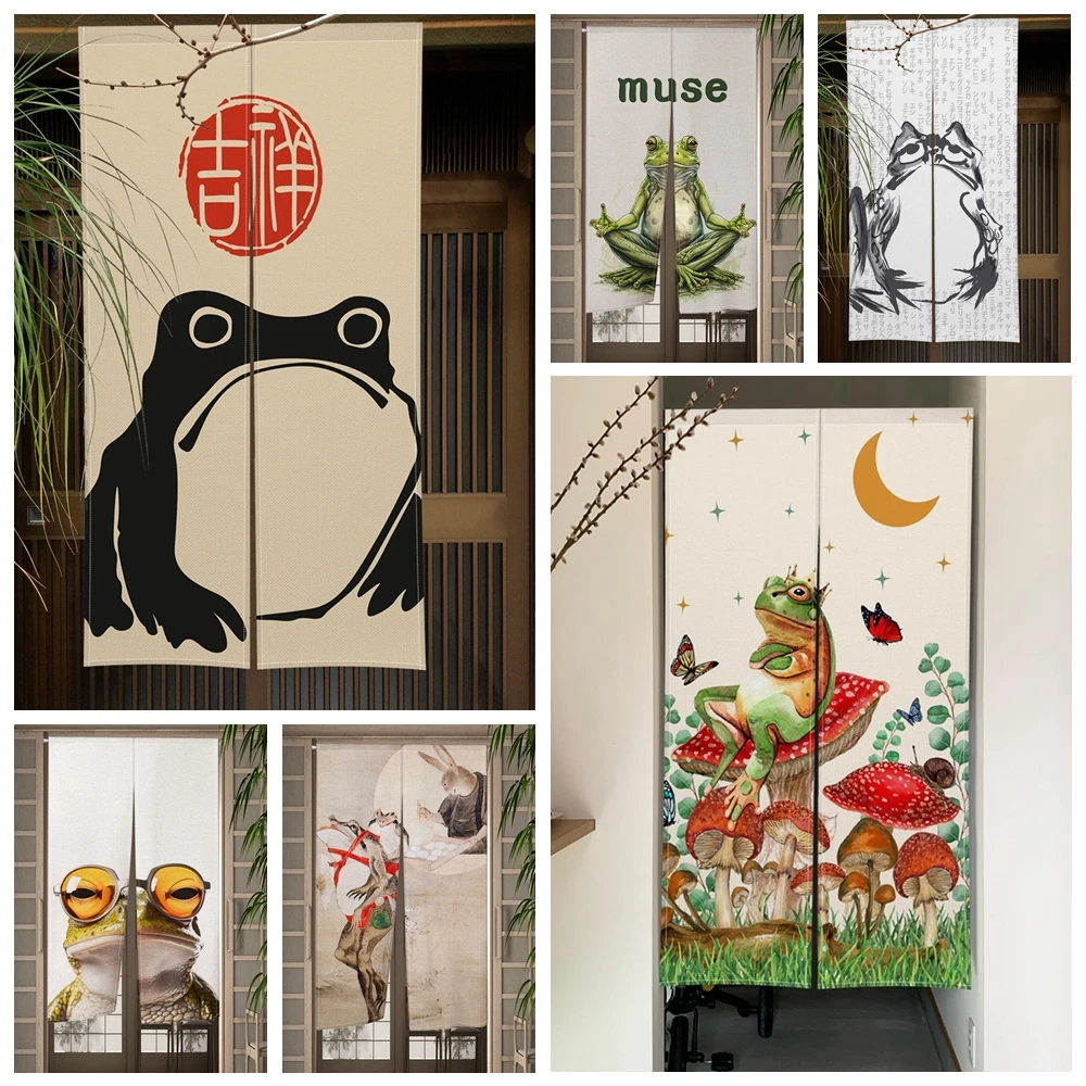Noren Curtain Doorway - Japanse deurgordijn kikker cartoon dieren deuropening