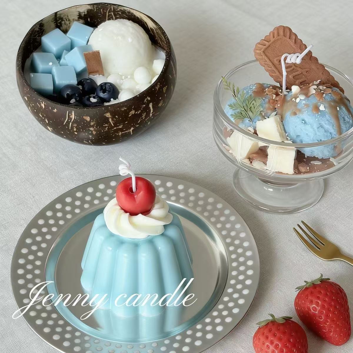 Japanese Candle Wax - Japanse kamerdecoratie Ins-stijl Kokosnootschaal Kom Dessert